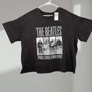 The Beatles Graphic Band T-Shirt – Washed Black (Women’s 2X / Plus)